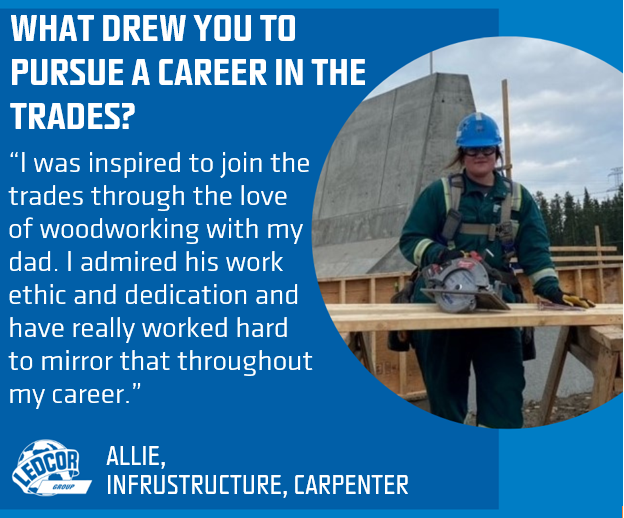 LedcorCareers's tweet photo. Meet Our True Blue Team | Allie has six years of experience under her belt and a red seal endorsement. Admiring her dad’s hard work and dedication has contributed to her success!
#FathersDay #LifeAtLedcor #WomenAtLedcor #WomenInConstruction https://t.co/T9JTRGsNv1