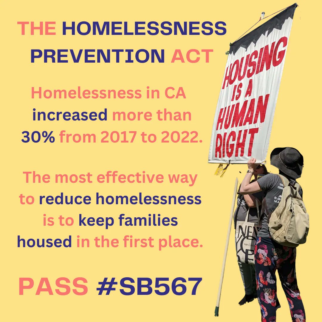 Between 2017 &amp; 2022, homelessness increased 30% across CA, faster than anywhere in the US 👩‍👧‍👦⛺️

With eviction moratoriums &amp; pandemic protections ending, it's crucial that we pass the #SB567 NOW to ensure more families stay housed 🏡

Take Action Here ➡️ buff.ly/3nMnUDL