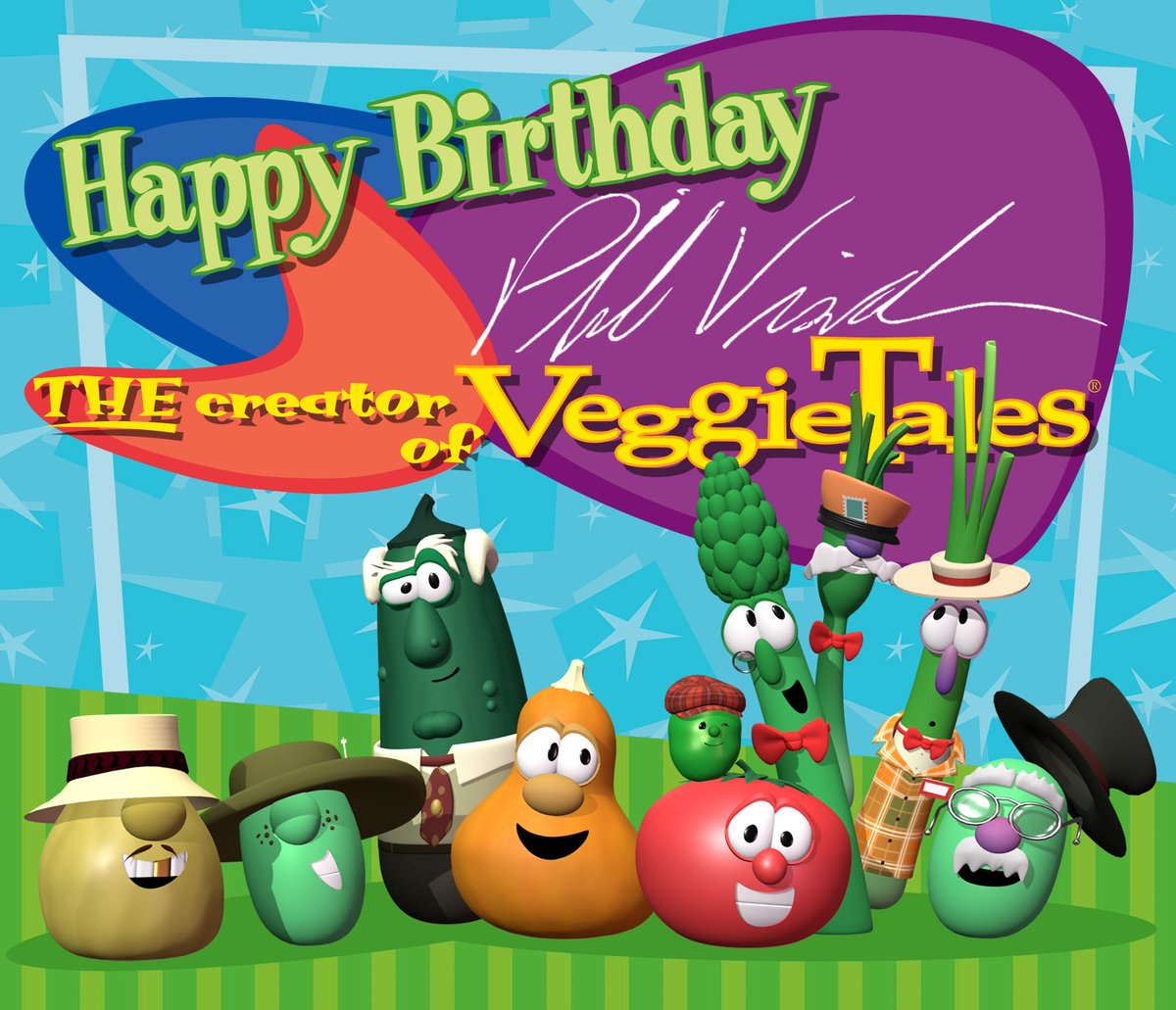 This goes out to THE creator of @VeggieTales, the one and only @philvischer! 😄🥳🎉🎊