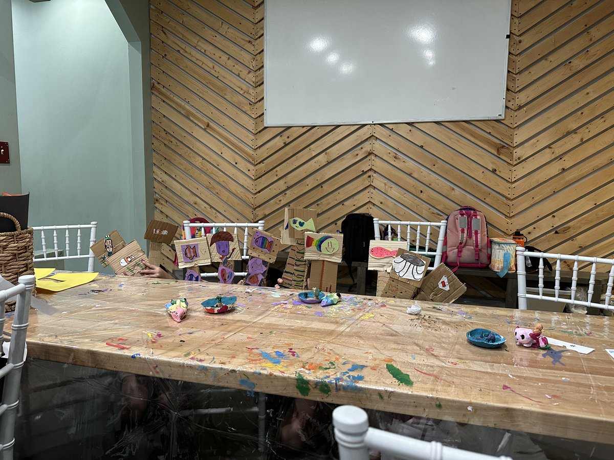 evelyngng's tweet photo. Coming up with activities for art summer camp is just too much fun! Today my little friends painted their clay taco fish and island bowls from earlier in the week and we also made paper characters for plays (+ many other fun activities throughout the day!)🎨🖌️ https://t.co/6L2KMFGHCs