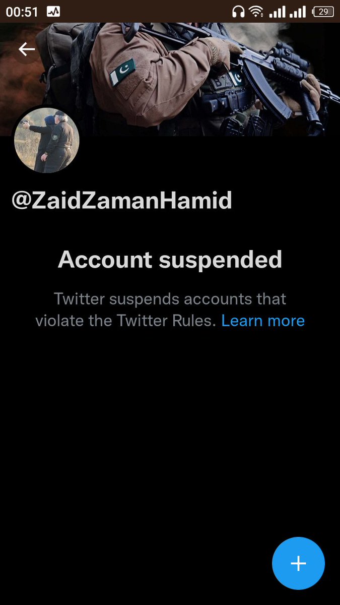 Dear @TwitterSupport it is strongly requested
to lift the ban on  @ZaidZamanHamid Millions of people follow & like it.
Ban on this account is against freedom of speech.Opponents have reported against it under their ignorance and intolerance mentality.
@elonmusk 
@TwitterSafety