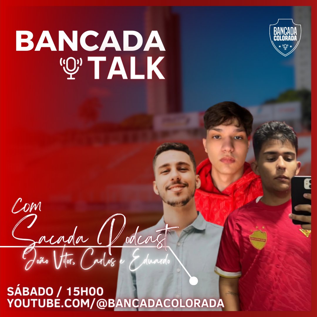 🚨 O BANCADA NÃO PARA!

Amanhã é Sábado, e é dia de BANCADA TALK!
Vai ser um papo bem divertido com o pessoal do <a href="/sacadapodcast/">Sacada Podcast</a>, onde vamos falar sobre futebol e muito mais.

Clique no link e em 'Receber notificação' pra não perder amanhã às 15h00
youtube.com/watch?v=WMSbW4…