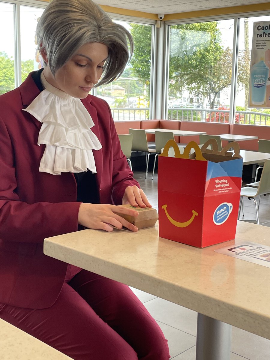 His Bangs match the McDonald’s M (I think a Happy Meal would fix him)