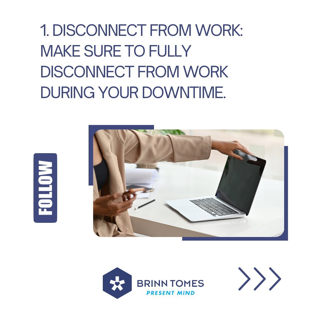 brinn_tomes's tweet image. 6) Today try to disconnect from work, practice mindfulness, do light exercises and eat healthy snacks. #disconnect #mindfulness #lightexercise #healthysnacks