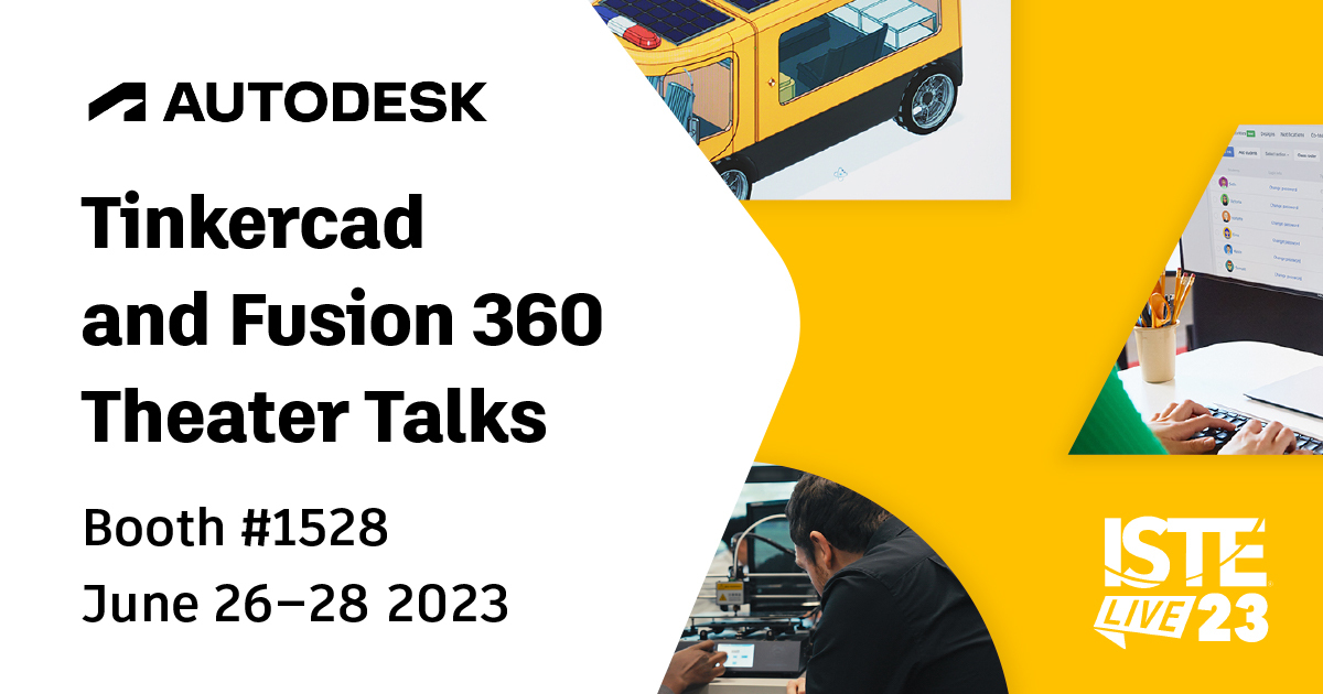 AutodeskEDU's tweet image. Make sure you check out our Theater Talk sessions at @ISTEofficial✨ Learn  @tinkercad and @adskfusion360 tips that you can easily bring into the classroom ✏️🌟

Learn More 👇
autode.sk/3CxI8Fp

#ADSKatISTE #ISTELive