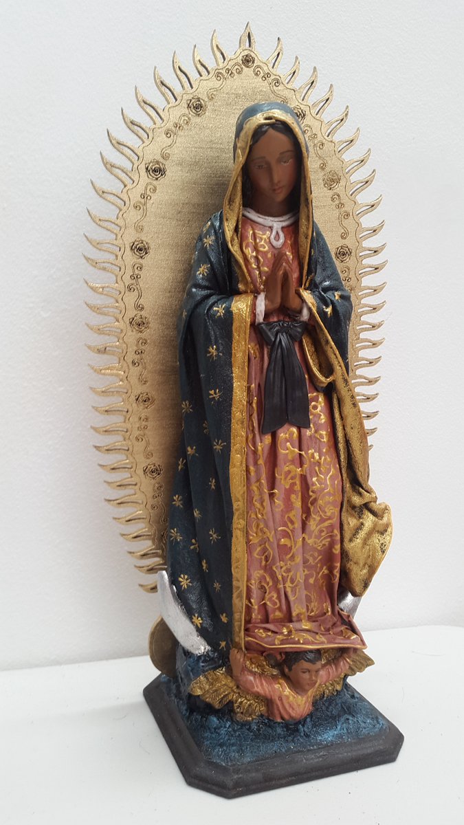 Lovely statue of Our Lady of Guadalupe. 
handcrafted and beautiful work. 
Rich in details and made with love. 
#Guadalupe #handmade #CatholicCommunity