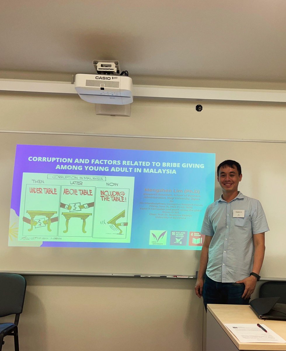 Excited to finally share my 4-year research on corruption at the Interdisciplinary Corruption Research Network Forum! Grateful for the valuable feedback I received. Chair of the session gave me a thumbs up, “passing” another round of VIVA! #CorruptionResearch #ICRNForum2023