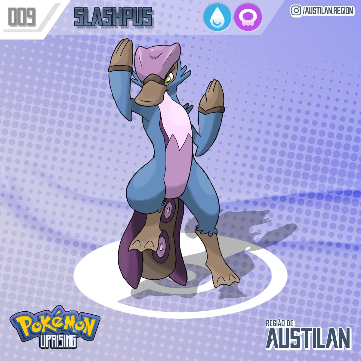 AustilanRegion's tweet photo. SLASHPUS - The Agile Pokémon 

Water starter final evo  

Agility is your principal weapon, he corners his victims in mortal traps and unleash powerful jabs. 
#pokemon #fakemon #オリポケ #hackrom https://t.co/UDXtmPIpCg