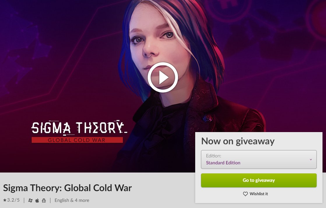 Lucano25's tweet image. #juegogratis en #GOGcom

#SigmaTheory: Global Cold War

Unete al server de Discord para mas
#GOG #freegame #PCGame #freepcgame #juegogratisenpc