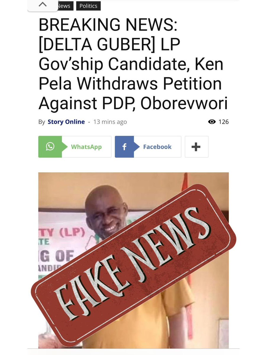 11 days ago, I made the announcement in the quoted tweet and 3 days ago, my attention was drawn to an online publication on one STORY ONLINE Blog alleging that I have withdrawn our petition filed against the PDP and its candidate at the Governorship Election Petition Tribunal.