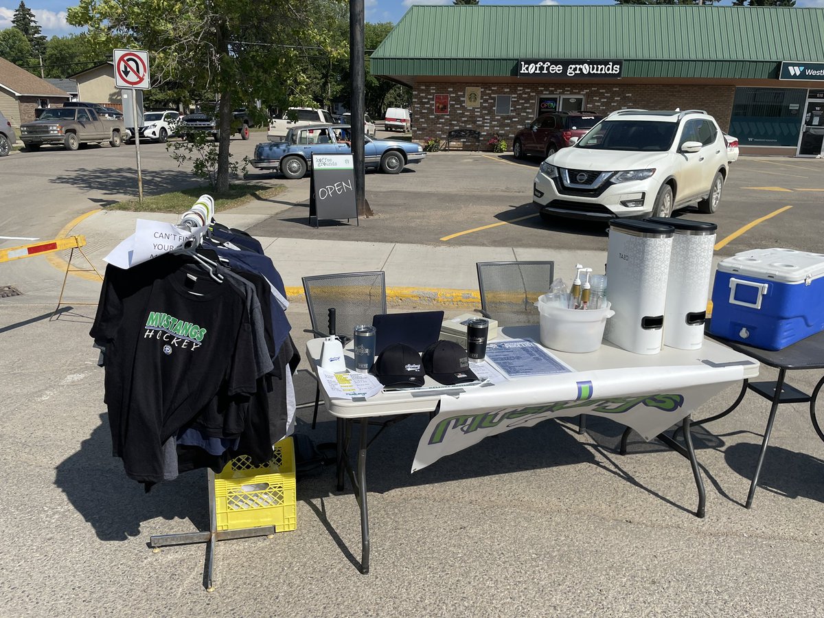 Melfort Mustangs (@sjhl_mustangs) on Twitter photo We’re all set up and ready to go!! Come on down to Koffee Grounds to grab your season tickets!!! We’re all set up and ready to go!! Come on down to Koffee Grounds to grab your season tickets!!!