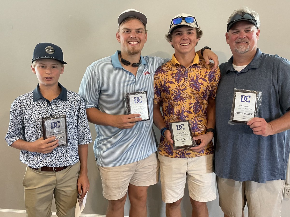 athletics_dc's tweet photo. The 3rd Annual Jaguar Shootout on the Links was a success! Thank you to all the teams, sponsors, auctions bidders, coaches, and volunteers that helped make it possible. Special thanks to Olive Branch Country Club &amp; Bryan Burrell for their help as well!
#GDTBAJ
#PlayOnePlayAll https://t.co/zXDtTu7rd6