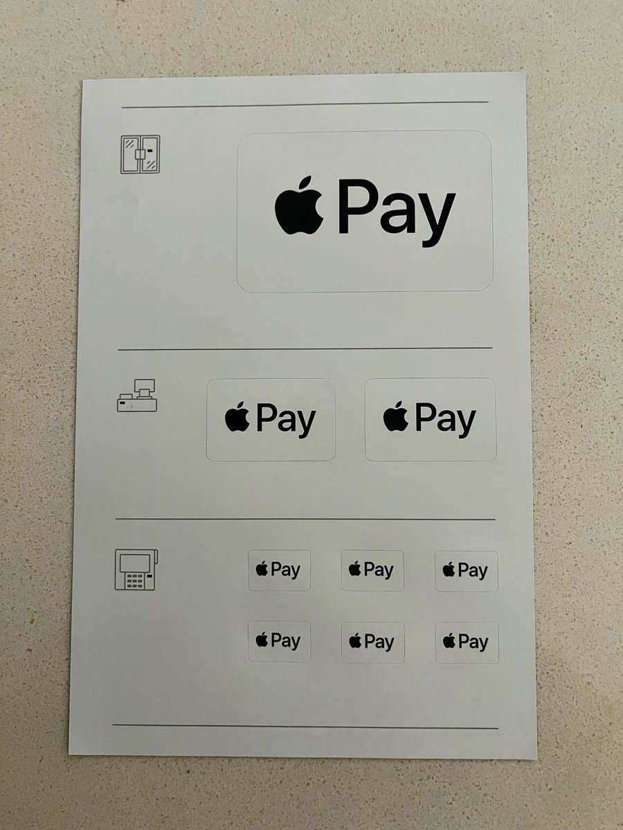 Got my  Pay decals! :) 

They are free of charge at applepaysupplies.com!