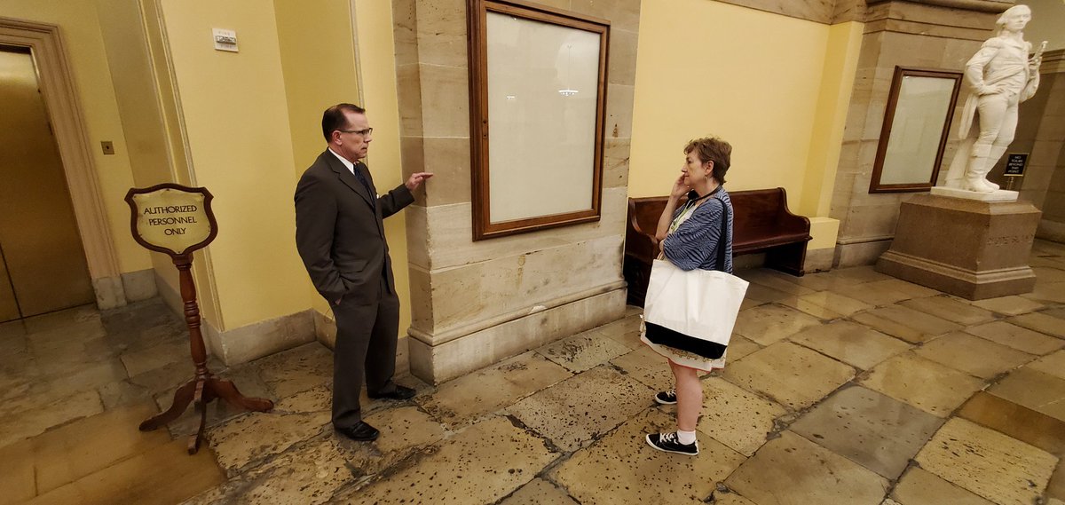 Wandering through the US Capitol with my favorite wife, <a href="/kittyfelde/">kitty felde</a>/<a href="/finamysteries/">Fina Mendoza Mysteries podcast</a>/<a href="/BookClubforKids/">Book Club for Kids</a>, and bumped into the shrewd and sagacious journalist <a href="/ChadPergram/">Chad Pergram</a>
of <a href="/FoxNews/">Fox News</a>.

Funny to see him in the Capitol Crypt because inside Congress, he knows where the bodies are buried.