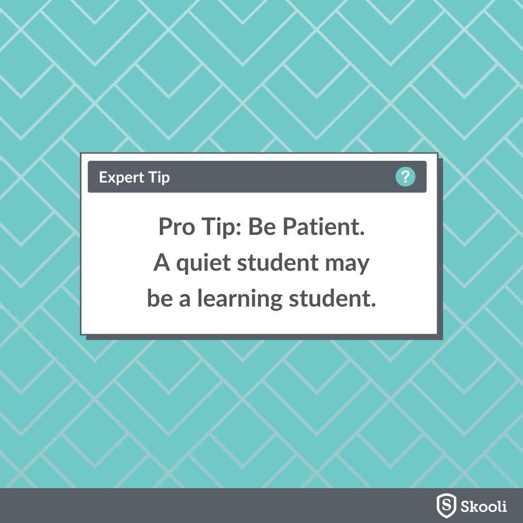 Sometimes silence means understanding is just over the horizon. #Skooli's professional tutors know that allowing a #student to work through a #learning moment unhindered is often critical for the learning process, so easy does it, and be patient with them.