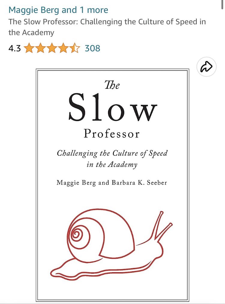 AnnaVoight's tweet image. My takeaways from The Slow Professor: Challenging the Culture of Speed in the Academy” by Maggie Berg and Barbara Seeber

An insightful and thoughtful-provoking read (i.e. listen)!

goodreads.com/book/show/2636…