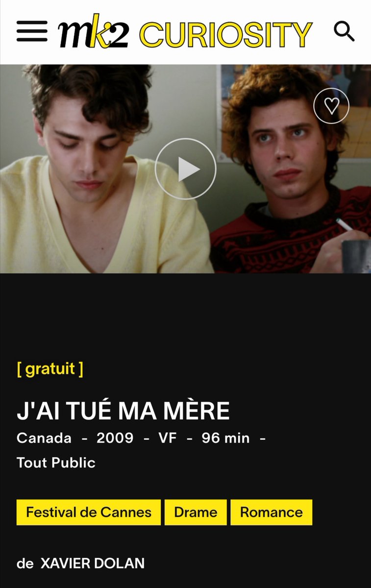 From #mk2 ✨
#lanuitoulauriergaudreaultsestreveille #thenightloganwokeup

#XAVIERDOLAN 💗 #FRANCOISARNAUD
XAVIER DOLAN #JAITUEMAMERE 2009
FREELY AVAILABLE 🇨🇵 #MK2CURIOSITY JUNE 2023

ADOOOOREEEE!!!!! ✨💜❤️💜❤️✨