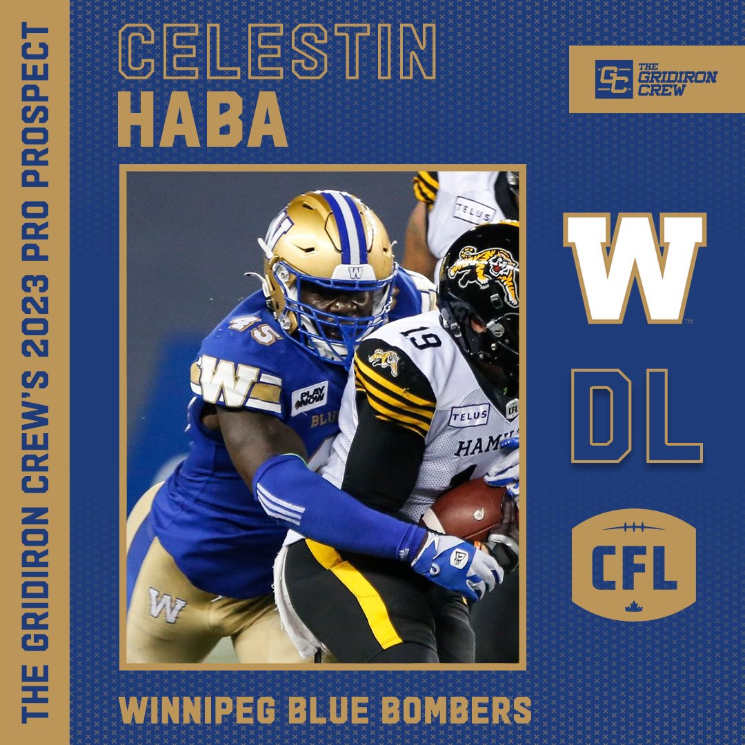The Gridiron Crew's #TGCWhereAreTheyNow 2023 Series featuring Celestin Haba

<a href="/CelestinH45/">Celestin Haba</a> has wasted no time in his rookie year with the <a href="/Wpg_BlueBombers/">Winnipeg Blue Bombers</a> earning the start tonight! #CFL #ForTheW #ProFootball 🏈

👀 See our 2023 Interview: thegridironcrew.com/celestin-haba-…
