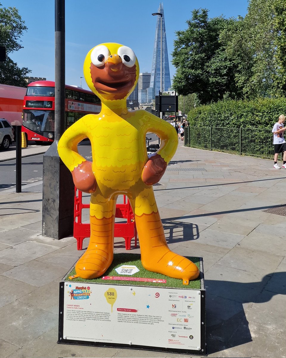 #POTD2023 Day 167 Canary Morph. Stumbled across this fab morph on a ride this morning. Turns out there is an art trail going on right now. Morphs Epic Art Adventure London. I shall be hunting for more soon on the app. #potd  #pictureoftheday #mylifeinpictures  #london #morph