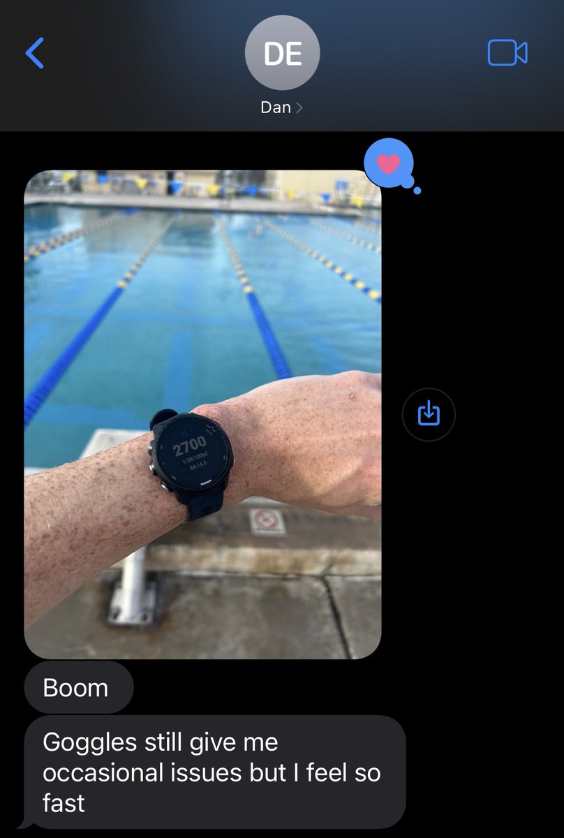 Before we started working together, Dan was scared to do flip-turns.

After six weeks of consistency, he’s seen and felt tangible improvement in his swimming, in addition to cycling (he was already a strong runner).

These messages are so heartwarming. The team is leveling up!