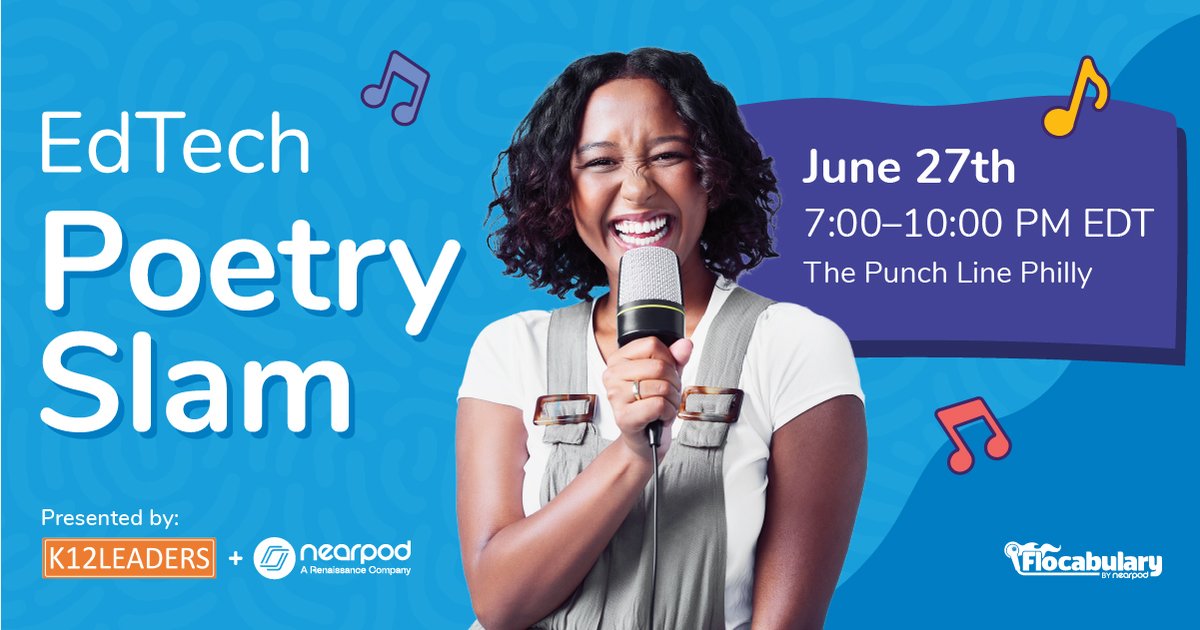 🎤 Mic drop! Flocab's EdTech Poetry Slam is back for #ISTELive23! 💬

Join @Nearpod + @K12_Leaders for a fun & interactive night to decide who will take home the 2023 Championship Belt!

📆 June 27th @ 7pm
📍The Punch Line in Philly

Save your spot! bit.ly/3Xa5fzc #ISTE