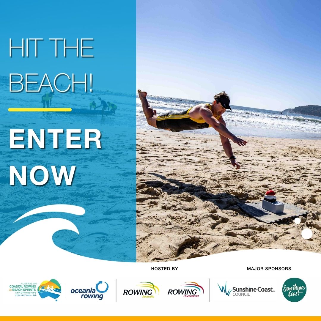 Hit the Beach and have a go! 🏖️🤩

Entries are open!

⬇️Enter now!⬇️
rowingmanager.com/regattas/5944

#Coastals23 #VisitSunshineCoast #CoastalRowing #BeachSprints #ExpectTheUnexpected #Sun #Sand #Beach #Rowing #GetInvolved #EscapeTheWinter #Sport #BeachLife #Coastal #Queensland