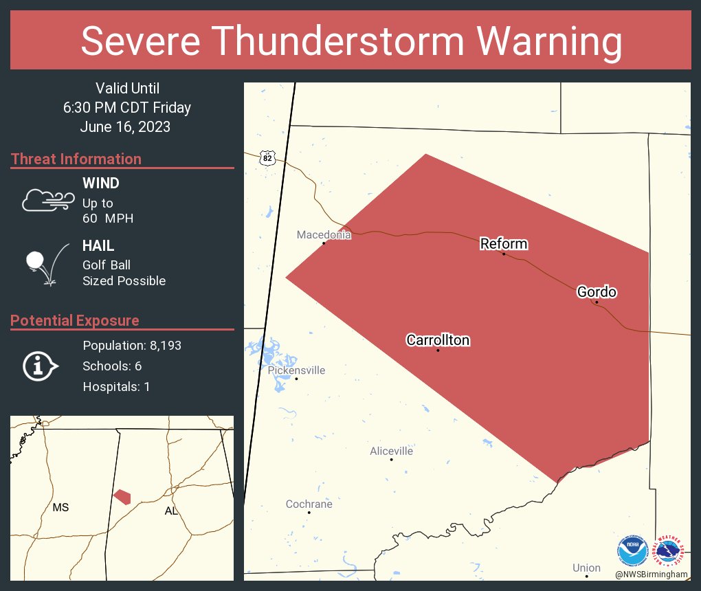 NWS Birmingham on Twitter "RT NWSSevereTstorm Severe Thunderstorm