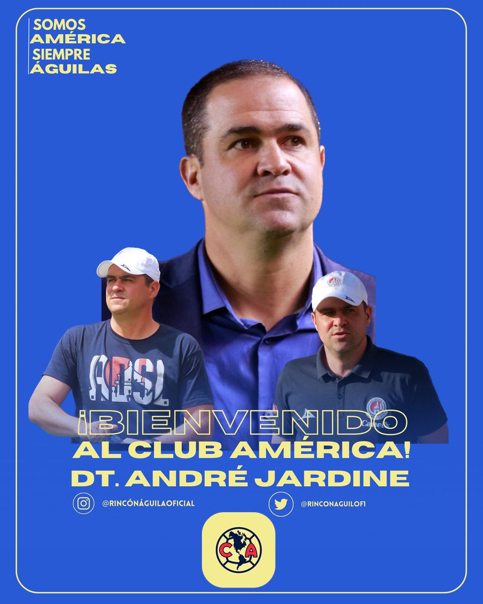 RinconAguilaOf1's tweet photo. 🚨 OFICIAL 🚨

André Jardine es el DT del Club América.🦅

#ClubAmérica #SiempreÁguilas #EstoEsAmérica #SomosAmérica https://t.co/btCzt9p2yb