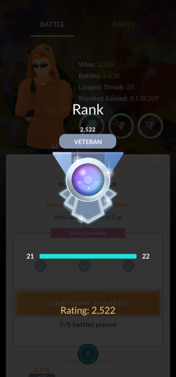 Finally Veteran! Hopefully Expert soon with Open Ultra 👀

#PokemonGO #GoBattleLeague  #GBL