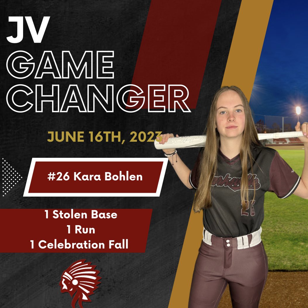 JV beat Dunkerton 12-4. Kara Bohlen got the GameChanger Award for pulling off our first delayed steal and for always bringing a positive light to the team. She also had a nice little wipeout while running out to celebrate a homerun!