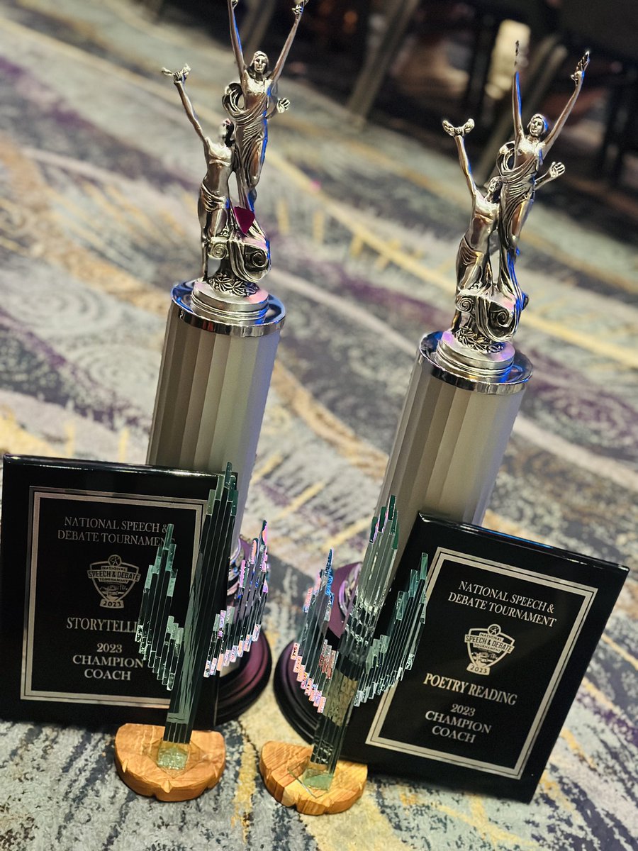 RucinskiBrian's tweet photo. TF North is officially home to two National Champions from the National Speech and Debate Tournament in AZ!!! Christiana in Storytelling AND Destinee in Poetry Reading!! So proud of Coach May, Coach Posley, and the students who have all put in countless hours of work! #TruNorth https://t.co/50dl8HFzsL