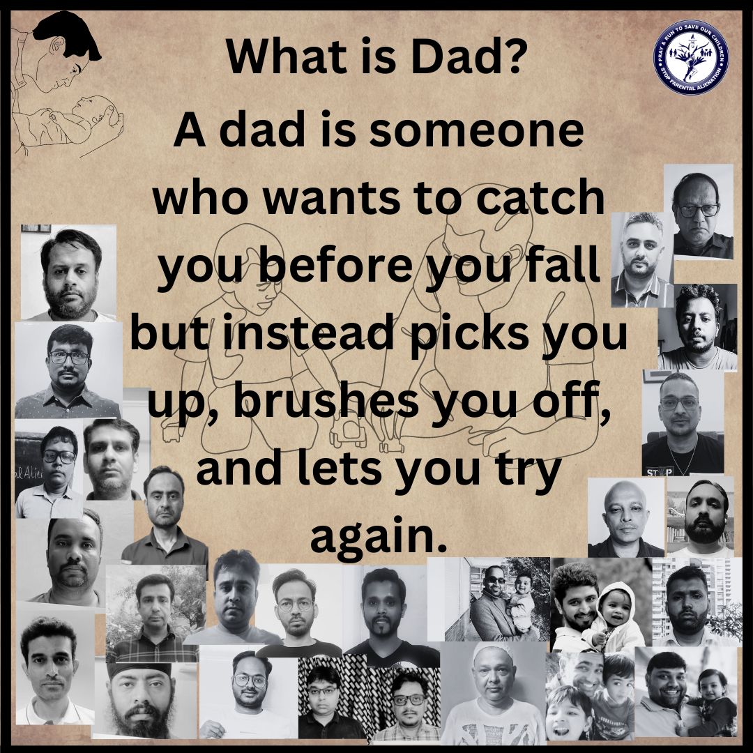 The pillar of the family and the model of the children's lives. 'FATHER'
Standing strong by the #alienatedfathers on this Father's Day.

#erasedparents #erasedfather #parentalalienation #FathersDay2023 #dadandme #awareness #viral #trending #prayerrun #voiceformen #rightsoffather