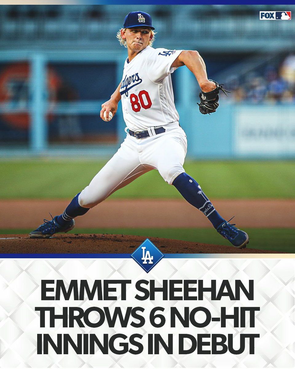 MLBONFOX's tweet photo. What a debut for Emmet Sheehan! 👏 https://t.co/6Q3tJpmKiv
