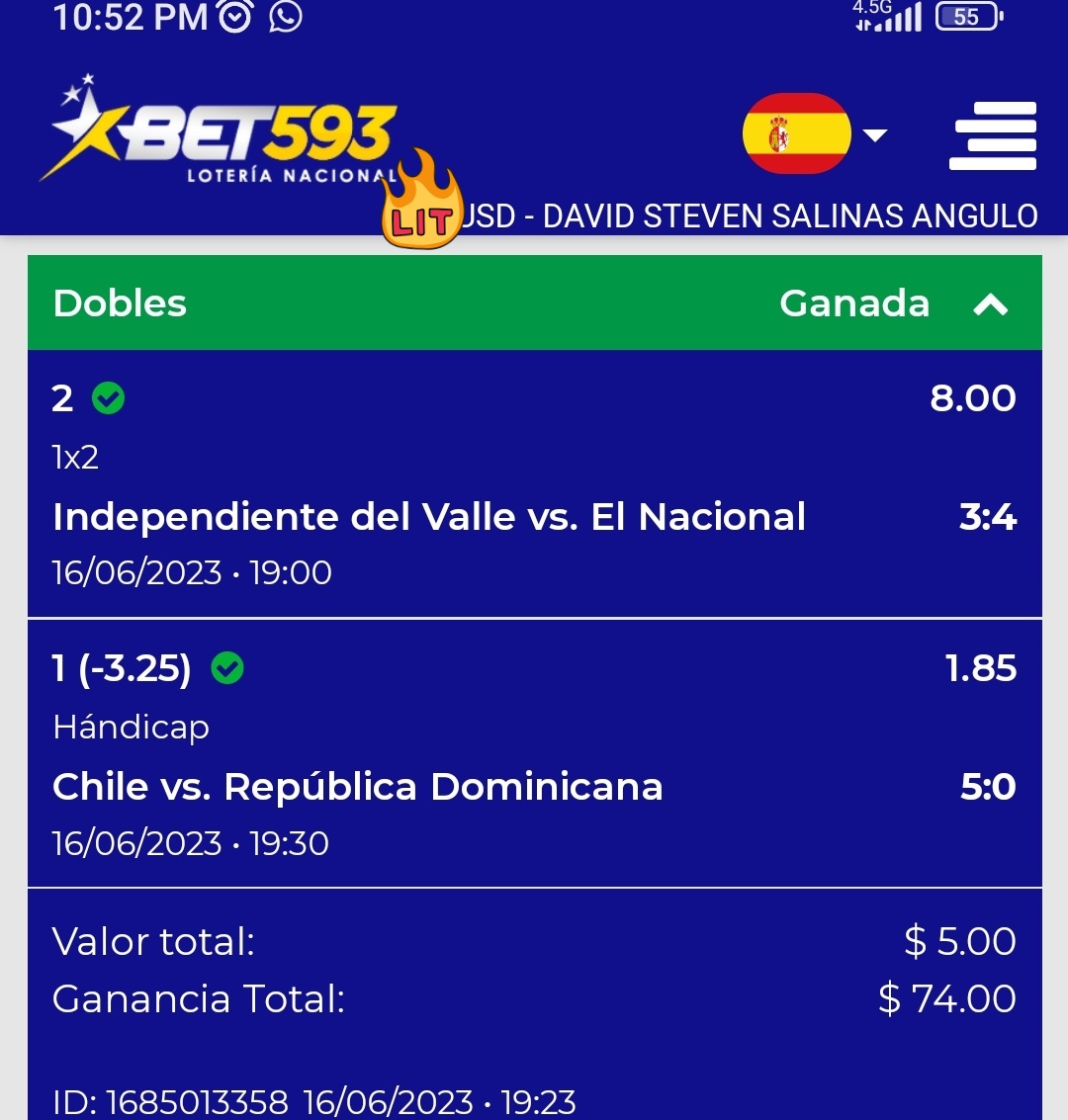 Otro día más ganando gracias a <a href="/bet593/">Bet593oficial</a> #loterianacional #elnacional  #Chile