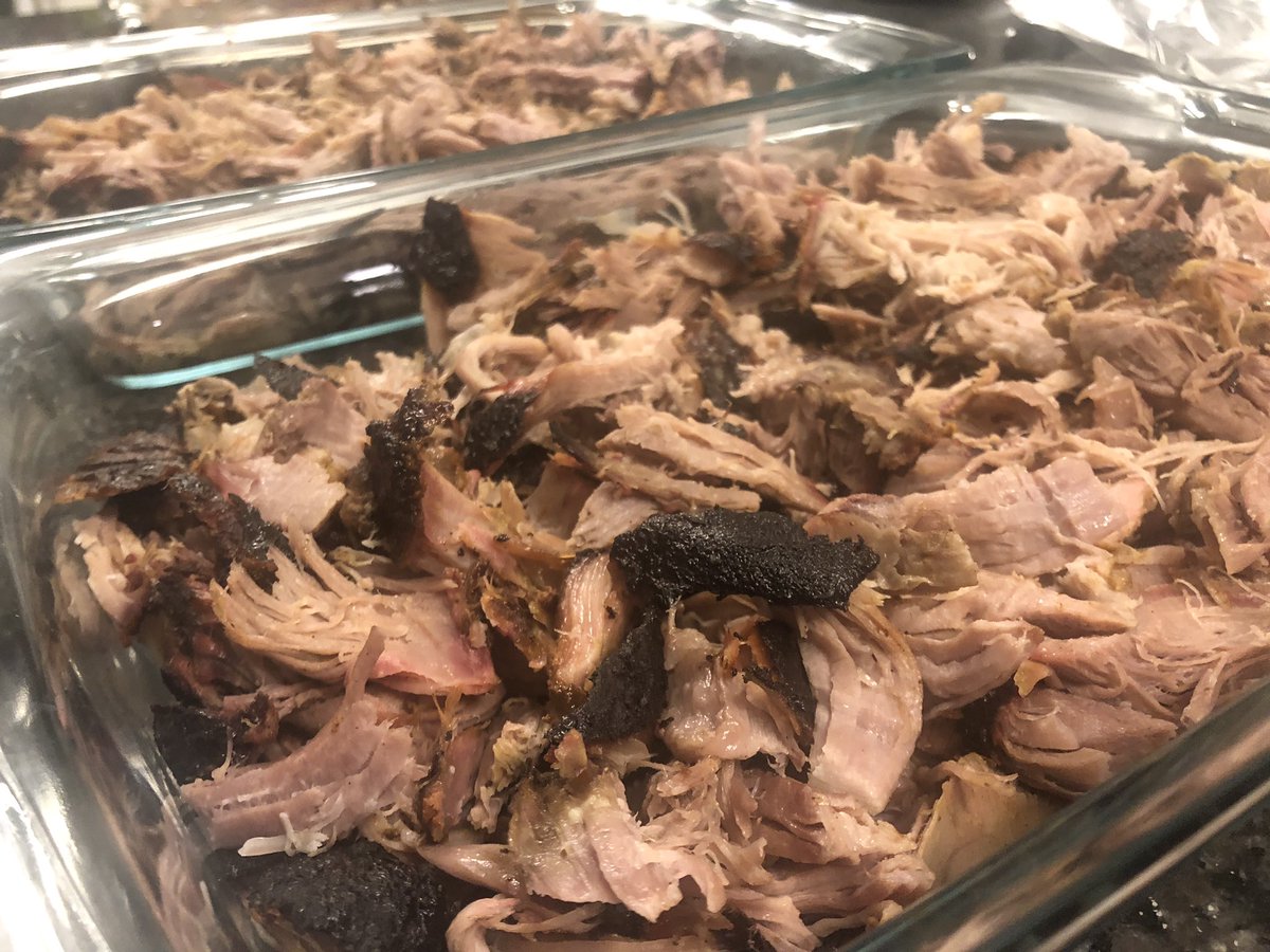 JMBrauer's tweet photo. Today I turned 30 and smoked this 9.5 lb pork butt, 3 lbs of chicken thighs, 4 lbs of jackfruit (for the first time) and 9 lbs of baked beans. https://t.co/sedqXgAPJW