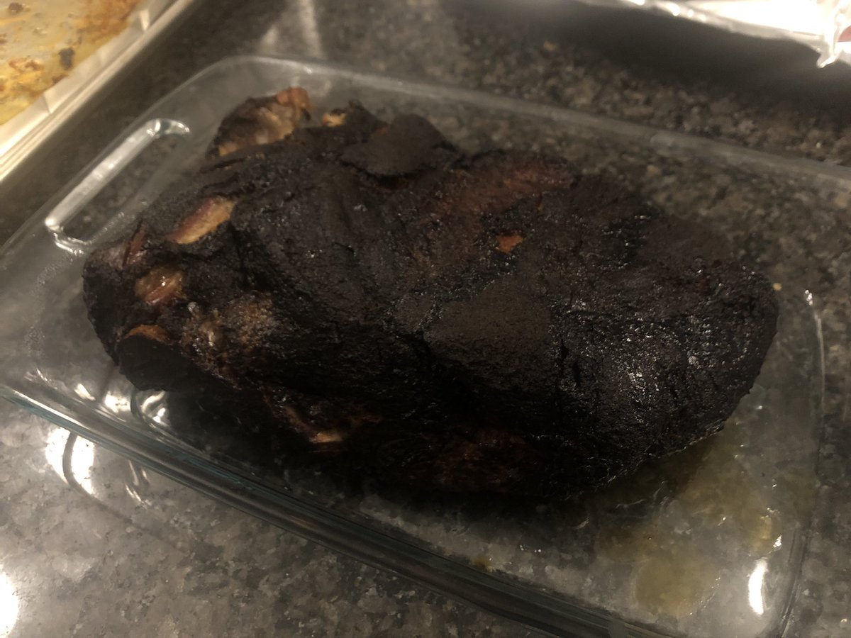 JMBrauer's tweet photo. Today I turned 30 and smoked this 9.5 lb pork butt, 3 lbs of chicken thighs, 4 lbs of jackfruit (for the first time) and 9 lbs of baked beans. https://t.co/sedqXgAPJW