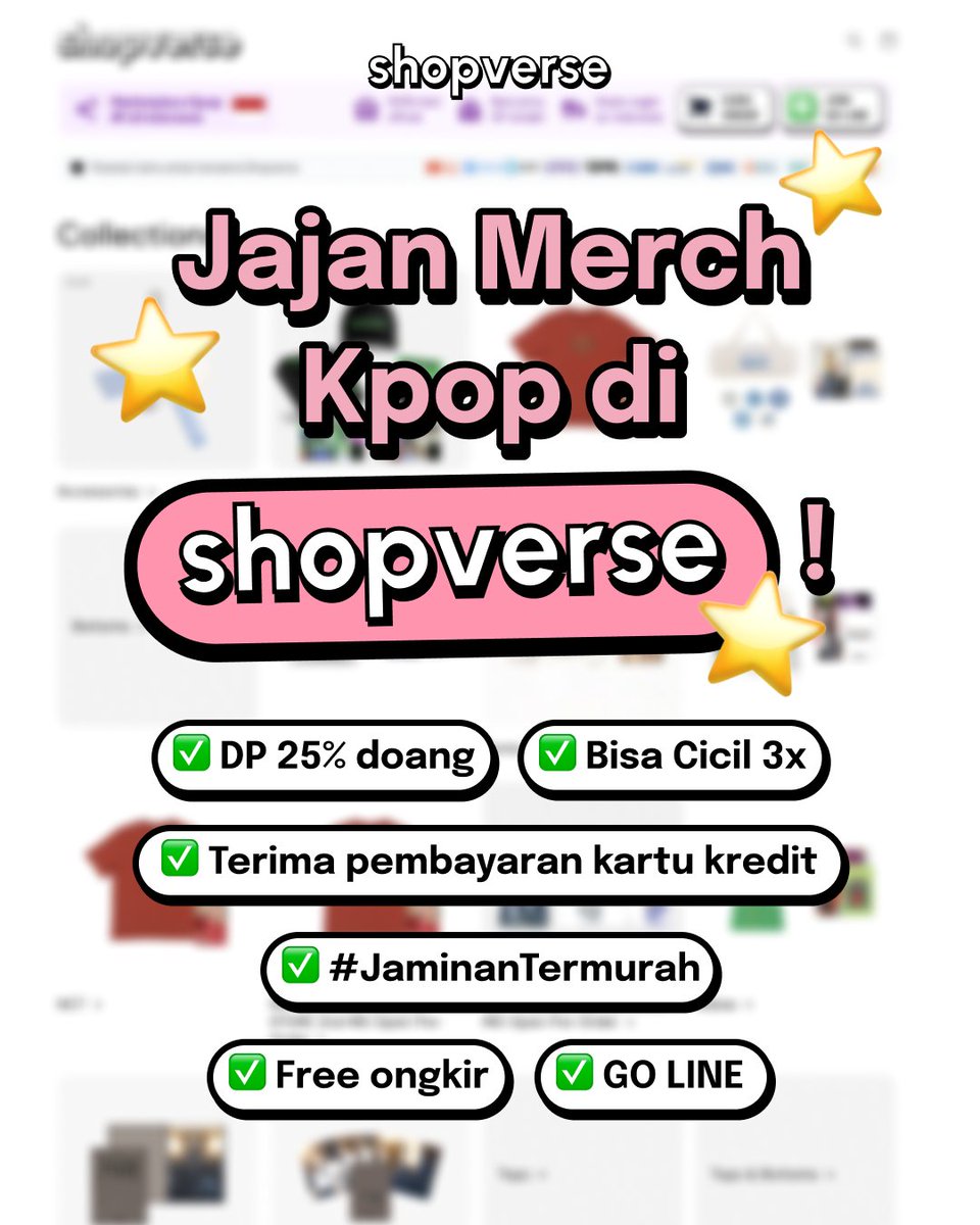 shopverse_id's tweet photo. Pengen jajan kpop merch tapi kamu tipe yang ga bisa nabung? 😭

Sini~ Jajan di @shopverse_id 
✅DP rendah
✅Bisa cicil 3x

#kpopmerch #kpopina https://t.co/VNj3lRbzu6