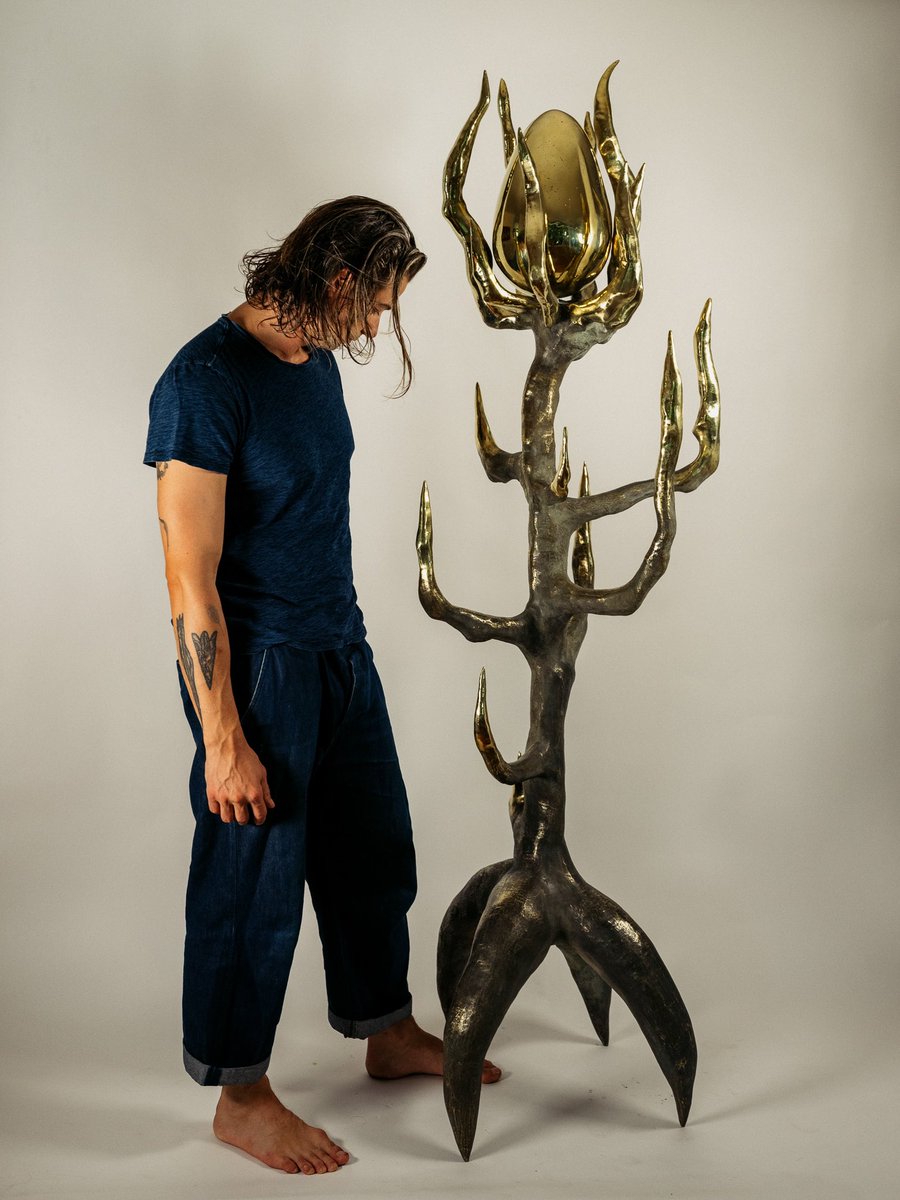 ‘The Cosmic Egg’
( 7 feet / 213.36 cm, Bronze ) 
​When we study creation myths from ancient cultures and civilisations the cosmic egg or world egg is one of the most popular motifs. The egg is a representation of the universe, the primordial sea or some primordial being that