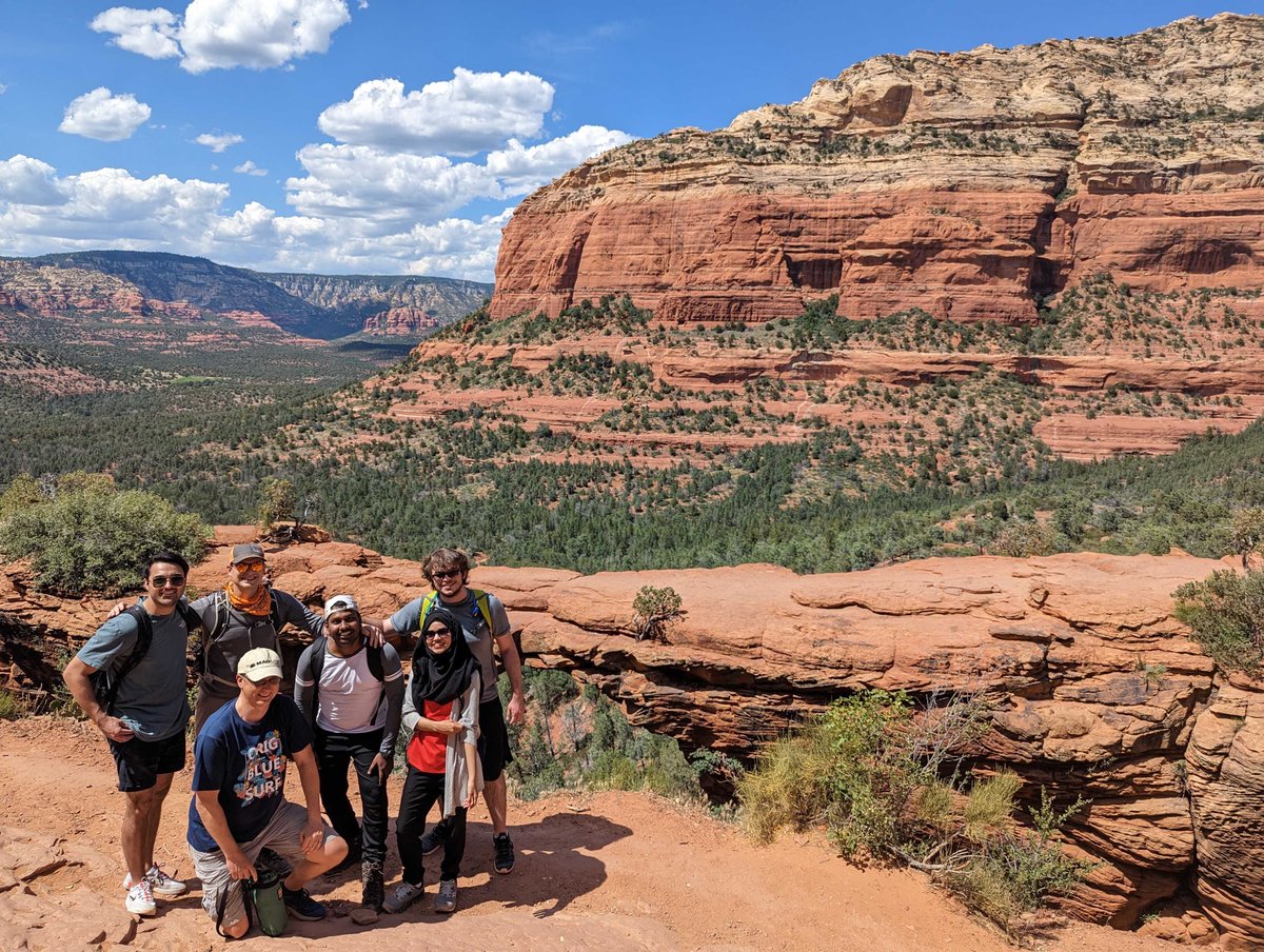 Abhishek Singharoy (@abhisekhsingha1) on Twitter photo If you come to visit us, we'll take take you for a hike :)
Prof. Ulrich kleinekathöfer is spending some summer time with us, showing cool (TD)-TBDFT tricks.
Jake, Johnny, Soumya, Jonathan and Najia took him out for a walk at Sedona.
Come see us <a href="/ASUBiodesign/">Biodesign Institute at Arizona State University</a> :) If you come to visit us, we'll take take you for a hike :)
Prof. Ulrich kleinekathöfer is spending some summer time with us, showing cool (TD)-TBDFT tricks.
Jake, Johnny, Soumya, Jonathan and Najia took him out for a walk at Sedona.
Come see us <a href="/ASUBiodesign/">Biodesign Institute at Arizona State University</a> :)