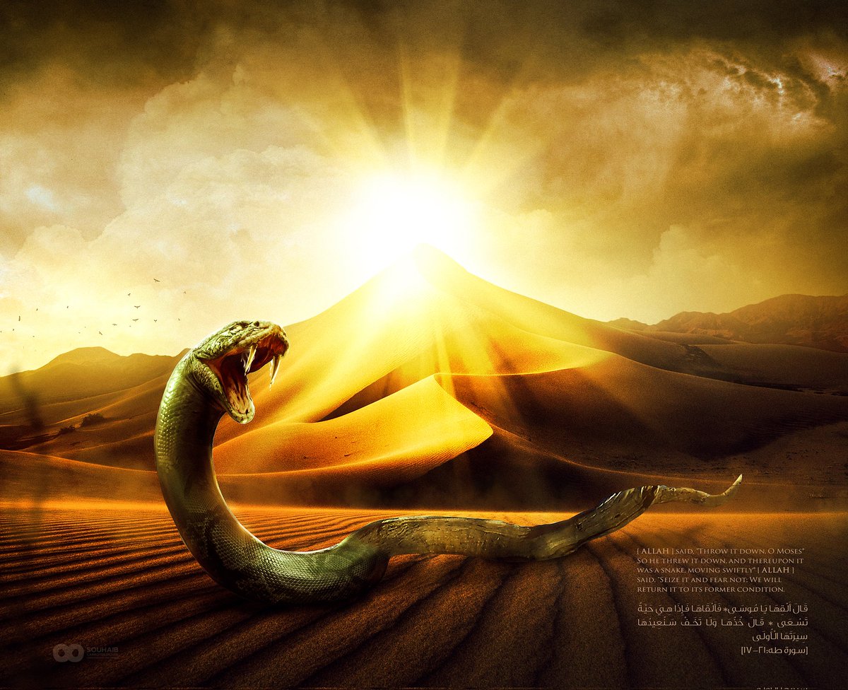 SOUHAIB19075743's tweet photo. New Art work
عمل فني هادف
عصا موسى

(قَالَ أَلْقِهَا يَا مُوسَى۝ فَأَلْقَاهَا فَإِذَا هِيَ حَيَّةٌ تَسْعَى ۝ قَالَ خُذْهَا وَلَا تَخَفْ سَنُعِيدُهَا سِيرَتَهَا الْأُولَى)

 #photomanopulation #artist
#عمل_فني #تصميم #تصميمي
#musa https://t.co/byXxzVdzWm