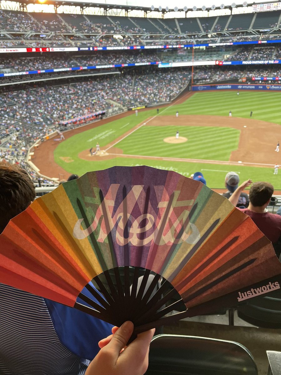 TomGroppe's tweet photo. Happy #pride night from Citi Field! And nice 3 run first inning to start the festivities #LGM https://t.co/gvsA8ofZ7g