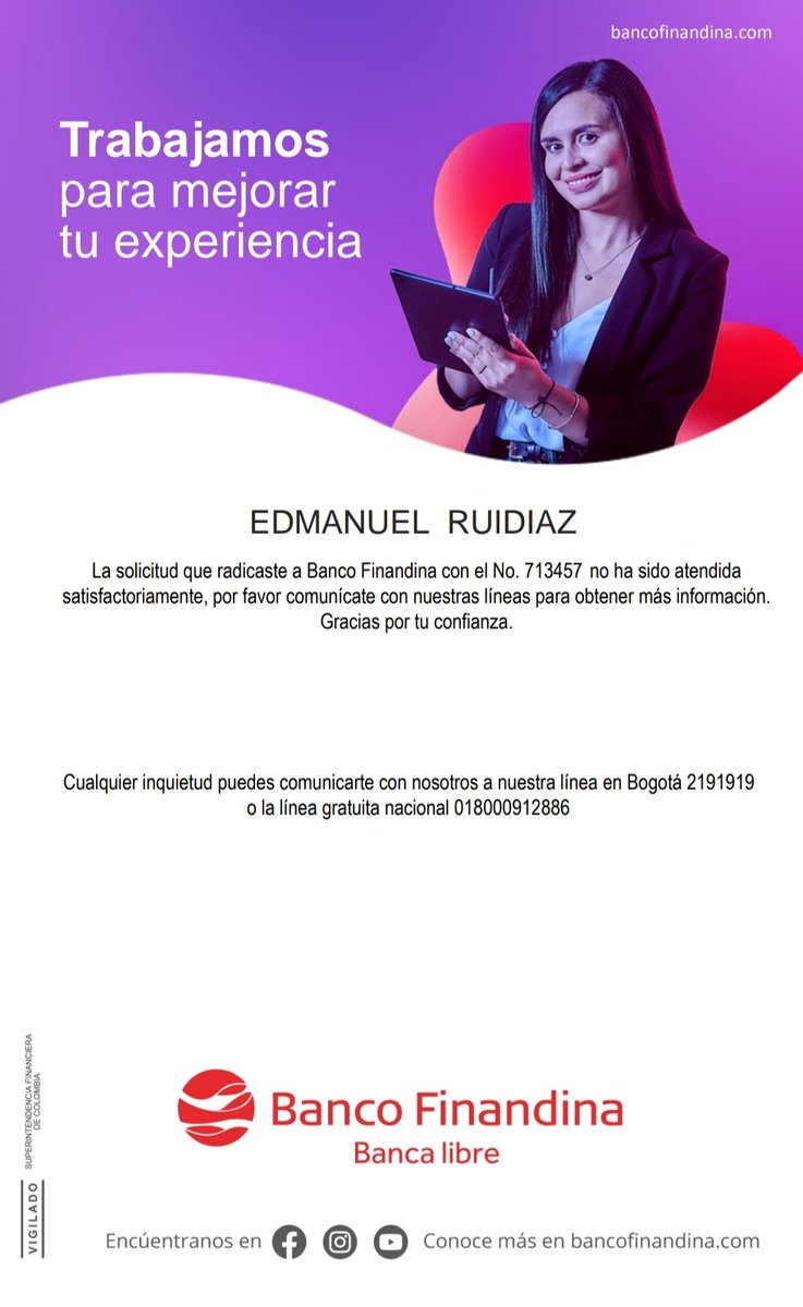 edmanueldr's tweet photo. @SebastianHG21 @BancoFinandina @HuaweiMobileCo @SFCsupervisor Me encuentro en la misma situación. Hoy, después de 3 semanas de bloqueo de mi cuenta, me respondieron lo de la imagen. Llamo y me dicen que alguien me enviará otro correo porque ellos no saben como desbloquear una cuenta, solo congelar fondos. 🤡 https://t.co/gEXrwGKt8v