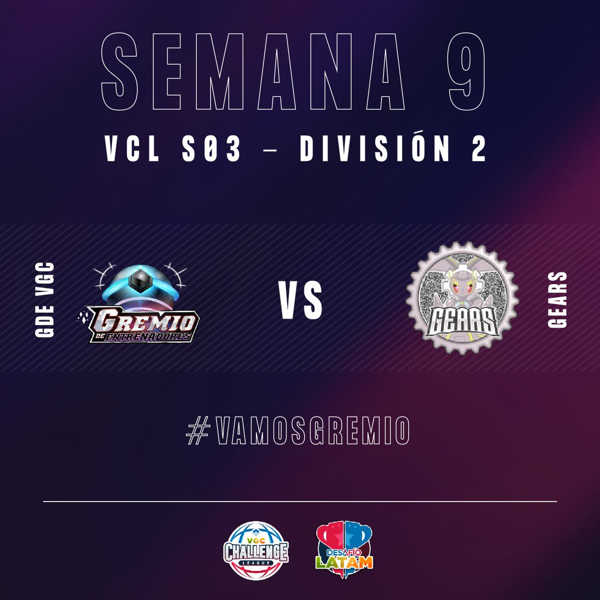 GDEVGC's tweet image. YA SE VIVE LA SEMANA 9 DE VCL 🔥

En esta nueva semana de competencia nos enfrentamos a @GearsVgc en lo que significa otra semana difícil.

Esperamos levantar el rendimiento y volver a sumar puntos importantes de cara al futuro. 💪

Vamos Gremio! #GDEVGC