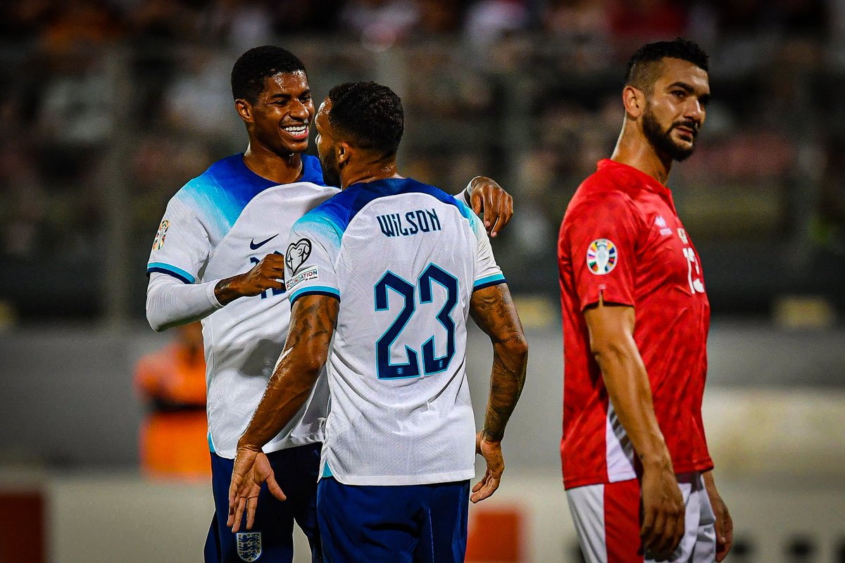 535K0's tweet photo. The reds in action for #Malta vs #England ๐ด๐ด๓ ง๓ ข๓ ฅ๓ ฎ๓ ง๓ ฟ
#Rashford #Shaw #Maguire #ThreeLions #MALENG #EURO2024 #MUFC https://t.co/uBMxegE3A8