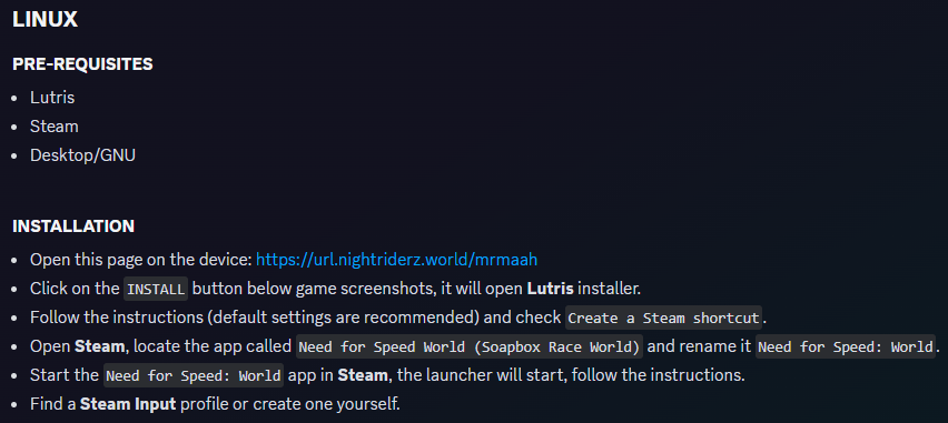 nrzworld's tweet photo. We updated our how-to-play channel on Discord to guide #Linux and #SteamDeck users into the installation process of #NFSWorld ! 🔥

Join our Discord server: https://t.co/DVaeqZUPa2 https://t.co/yClvdh04IH