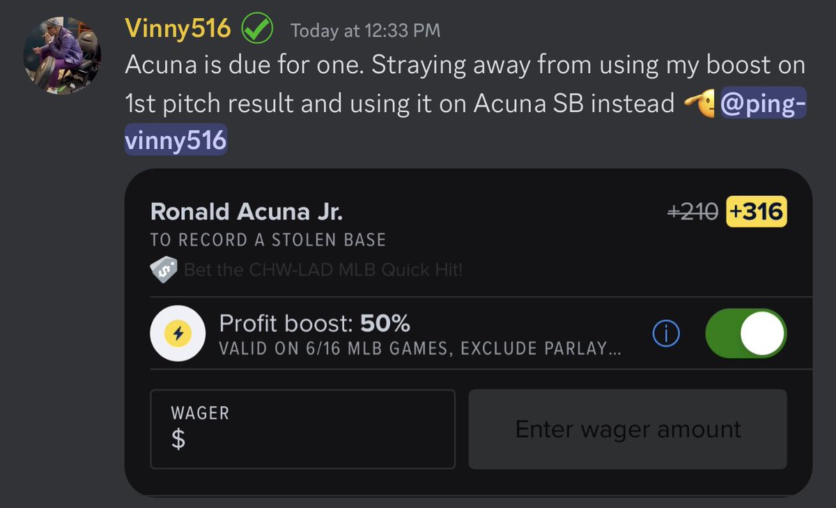 Vinny516_'s tweet photo. Welp that was fast. Cash Acuna SB 🫡 @5dollarman @Filthy5Discord https://t.co/2sLTNqoKiN