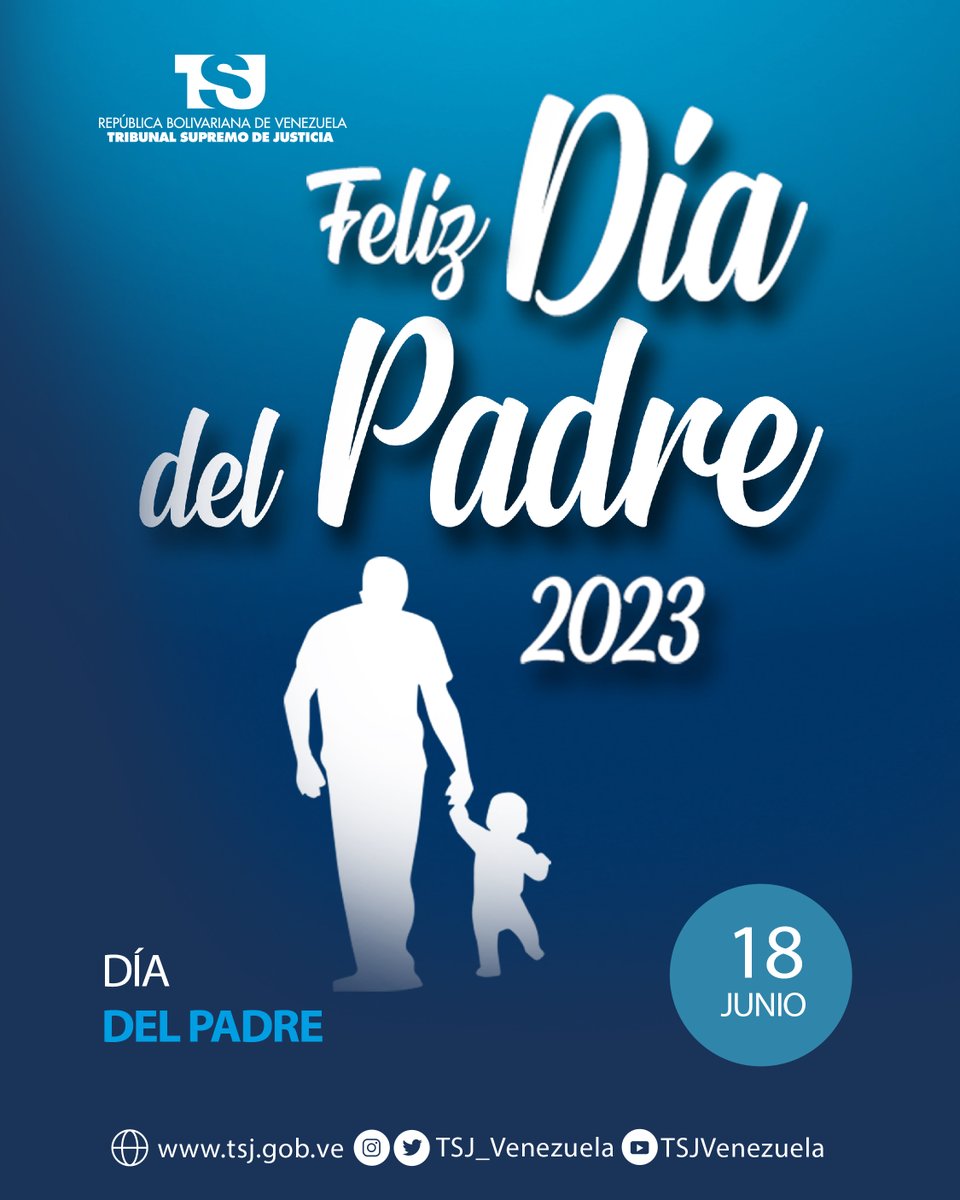 Desde el TSJ felicitamos a los padres de todo el país, en especial a los que pertenecen a la gran familia del Poder Judicial. Con gratitud reconocemos la labor profesional que desempeñan, cumpliendo con dignidad su rol de guía, ejemplo e inspiración para sus hijos

#TSJAvanza