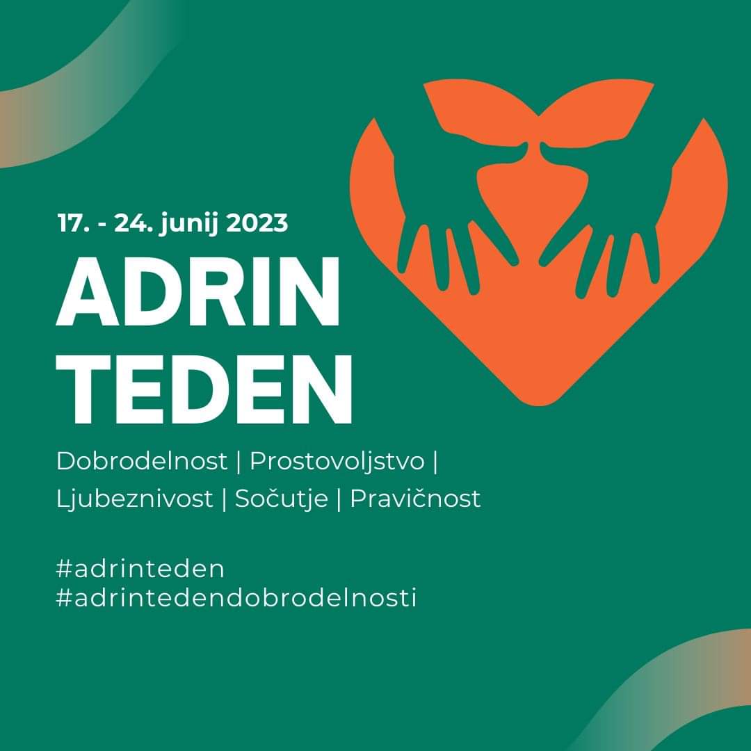 Ste vedeli? Letos obeležujemo že drugi ADRIN TEDEN (17.6.-24.6.2023), kjer slavimo dobrodelnost in vse vas, ki s svojo vključitvijo v naših aktivnostih pomagate graditi bolj sočuten svet za ranljive skupine. 

Spremljajte nas 😊 adra.si/adrin-teden-20…