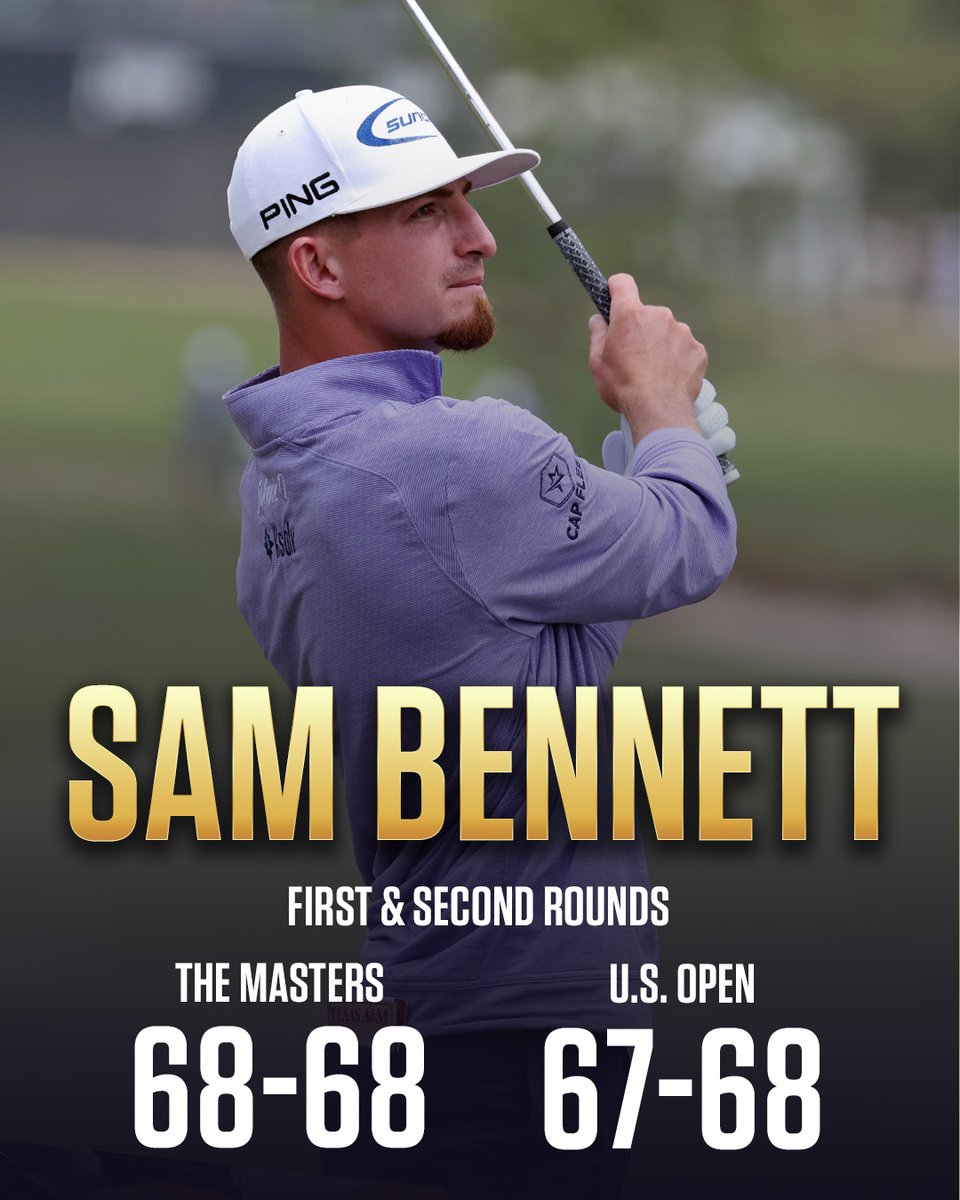 GolfChannel's tweet photo. Reigning U.S. Amateur champion Sam Bennett has risen to the occasion in his first two majors of 2023. 🔥 #USOpen https://t.co/IYIuSA6qey