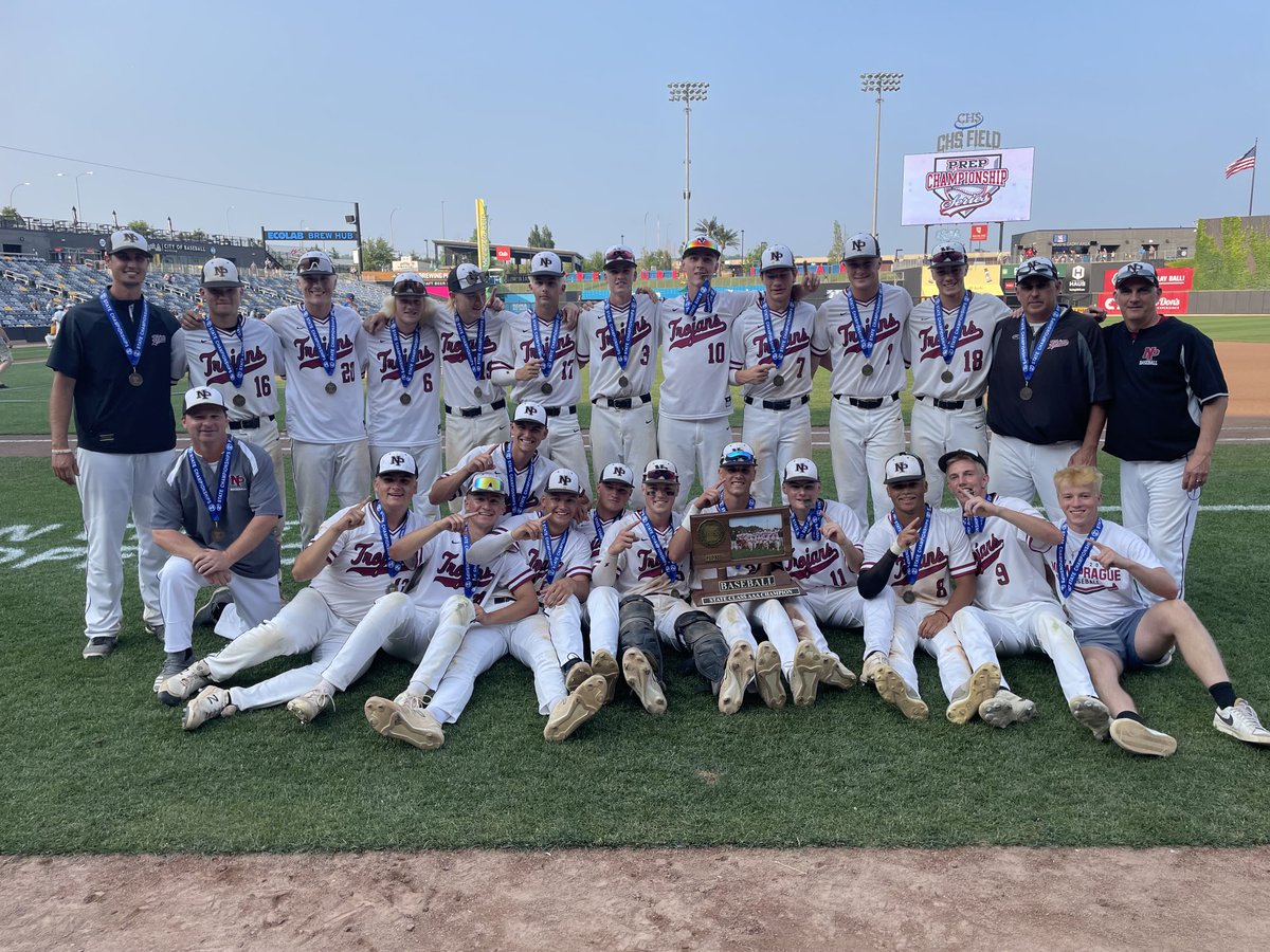 MSHSL's tweet photo. Meet New Prague, the Class AAA baseball champion for 2023. https://t.co/7ixCyDG7qM